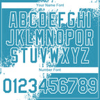 Custom Panther Blue White-Black Abstract Brush Stroke 3D Pattern Design Bomber Full-Snap Varsity Letterman Hoodie Jacket