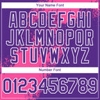 Custom Purple Pink-White Abstract Brush Stroke 3D Pattern Design Bomber Full-Snap Varsity Letterman Hoodie Jacket