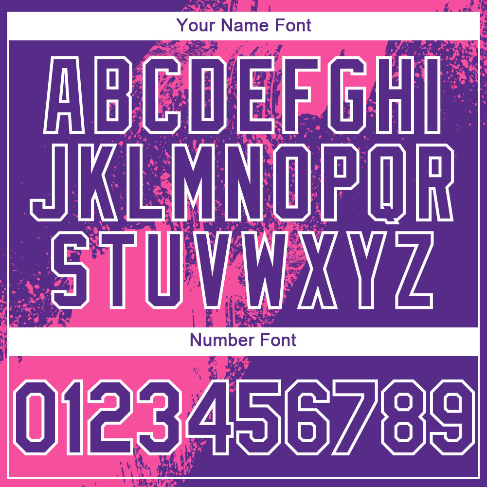 Custom Purple Pink-White Abstract Brush Stroke 3D Pattern Design Bomber Full-Snap Varsity Letterman Hoodie Jacket