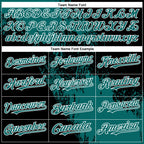 Custom Black Teal-White Abstract Brush Stroke 3D Pattern Design Bomber Full-Snap Varsity Letterman Hoodie Jacket