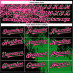 Custom Black Pink Grass Green-White Abstract Brush Stroke 3D Pattern Design Bomber Full-Snap Varsity Letterman Hoodie Jacket
