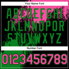 Custom Black Pink Grass Green-White Abstract Brush Stroke 3D Pattern Design Bomber Full-Snap Varsity Letterman Hoodie Jacket