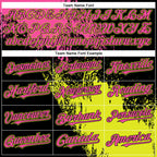 Custom Black Pink Neon Yellow-White Abstract Brush Stroke 3D Pattern Design Bomber Full-Snap Varsity Letterman Hoodie Jacket