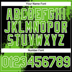Custom Black Aurora Green-White Abstract Brush Stroke 3D Pattern Design Bomber Full-Snap Varsity Letterman Hoodie Jacket