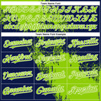 Custom Navy Neon Green-White Abstract Brush Stroke 3D Pattern Design Bomber Full-Snap Varsity Letterman Hoodie Jacket