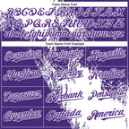 Custom Purple White Abstract Brush Stroke 3D Pattern Design Bomber Full-Snap Varsity Letterman Hoodie Jacket
