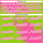 Custom Neon Green Pink-White Abstract Brush Stroke 3D Pattern Design Bomber Full-Snap Varsity Letterman Hoodie Jacket