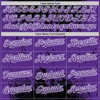 Custom Black Purple-White Splash Art 3D Pattern Design Bomber Full-Snap Varsity Letterman Hoodie Jacket