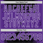 Custom Black Purple-White Splash Art 3D Pattern Design Bomber Full-Snap Varsity Letterman Hoodie Jacket