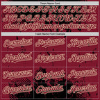 Custom Black Crimson-Cream Splash Art 3D Pattern Design Bomber Full-Snap Varsity Letterman Hoodie Jacket