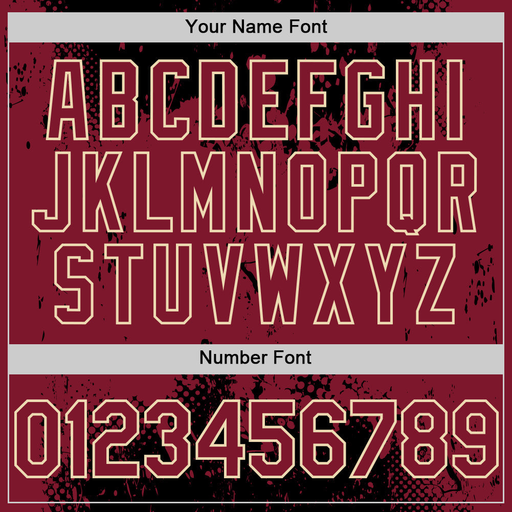 Custom Black Crimson-Cream Splash Art 3D Pattern Design Bomber Full-Snap Varsity Letterman Hoodie Jacket