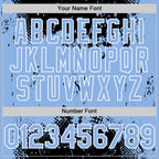 Custom Black Light Blue-White Splash Art 3D Pattern Design Bomber Full-Snap Varsity Letterman Hoodie Jacket
