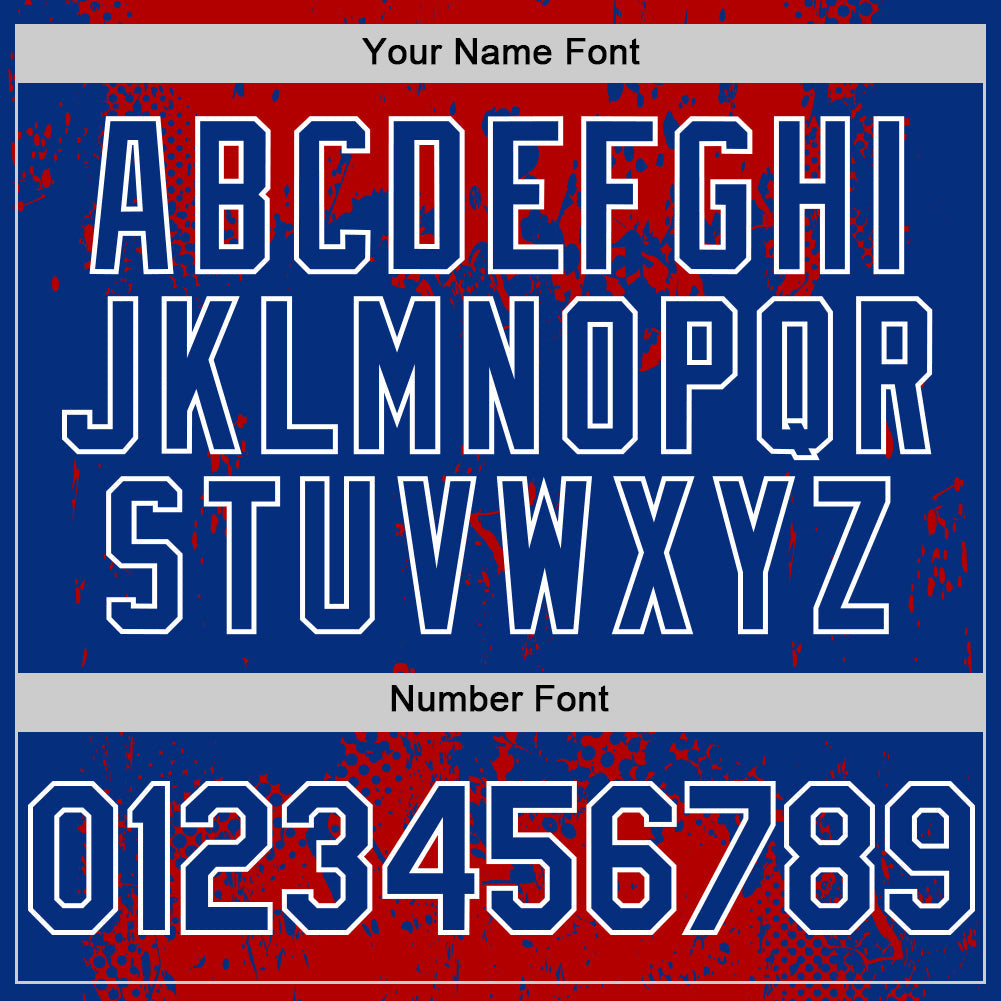 Custom Red Royal-White Splash Art 3D Pattern Design Bomber Full-Snap Varsity Letterman Hoodie Jacket