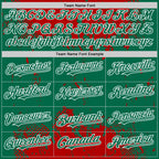 Custom Red Kelly Green-White Splash Art 3D Pattern Design Bomber Full-Snap Varsity Letterman Hoodie Jacket