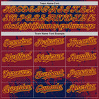 Custom Navy Crimson-Gold Splash Art 3D Pattern Design Bomber Full-Snap Varsity Letterman Hoodie Jacket