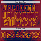 Custom Navy Crimson-Gold Splash Art 3D Pattern Design Bomber Full-Snap Varsity Letterman Hoodie Jacket