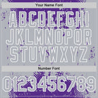 Custom Purple Gray-White Splash Art 3D Pattern Design Bomber Full-Snap Varsity Letterman Hoodie Jacket