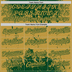 Custom Green Old Gold Splash Art 3D Pattern Design Bomber Full-Snap Varsity Letterman Hoodie Jacket