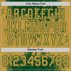 Custom Green Old Gold Splash Art 3D Pattern Design Bomber Full-Snap Varsity Letterman Hoodie Jacket