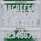 Custom Green Gray-White Splash Art 3D Pattern Design Bomber Full-Snap Varsity Letterman Hoodie Jacket