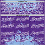 Custom Light Blue Purple-White Splash Art 3D Pattern Design Bomber Full-Snap Varsity Letterman Hoodie Jacket