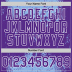 Custom Light Blue Purple-White Splash Art 3D Pattern Design Bomber Full-Snap Varsity Letterman Hoodie Jacket