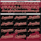 Custom Black Crimson-Cream Splash Art 3D Pattern Design Bomber Full-Snap Varsity Letterman Hoodie Jacket