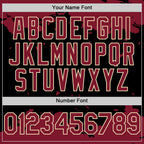 Custom Black Crimson-Cream Splash Art 3D Pattern Design Bomber Full-Snap Varsity Letterman Hoodie Jacket