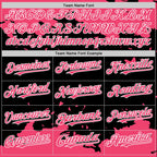 Custom Black Neon Pink-White Splash Art 3D Pattern Design Bomber Full-Snap Varsity Letterman Hoodie Jacket