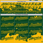 Custom Green Gold Splash Art 3D Pattern Design Bomber Full-Snap Varsity Letterman Hoodie Jacket