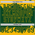 Custom Green Gold Splash Art 3D Pattern Design Bomber Full-Snap Varsity Letterman Hoodie Jacket