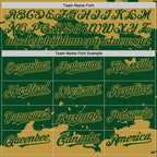 Custom Green Old Gold Splash Art 3D Pattern Design Bomber Full-Snap Varsity Letterman Hoodie Jacket