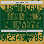 Custom Green Old Gold Splash Art 3D Pattern Design Bomber Full-Snap Varsity Letterman Hoodie Jacket