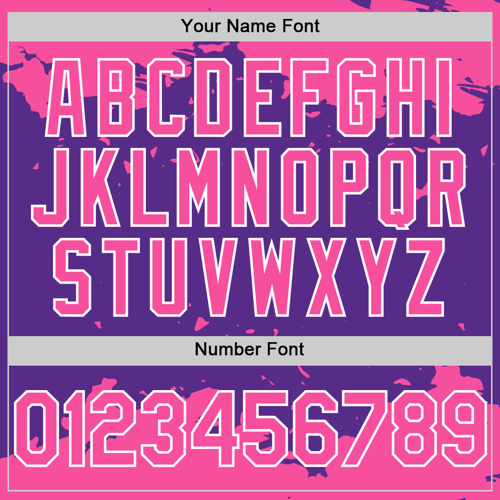 Custom Purple Pink-White Splash Art 3D Pattern Design Bomber Full-Snap Varsity Letterman Hoodie Jacket