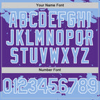 Custom Purple Light Blue-White Splash Art 3D Pattern Design Bomber Full-Snap Varsity Letterman Hoodie Jacket