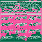Custom Pink Kelly Green-White Splash Art 3D Pattern Design Bomber Full-Snap Varsity Letterman Hoodie Jacket