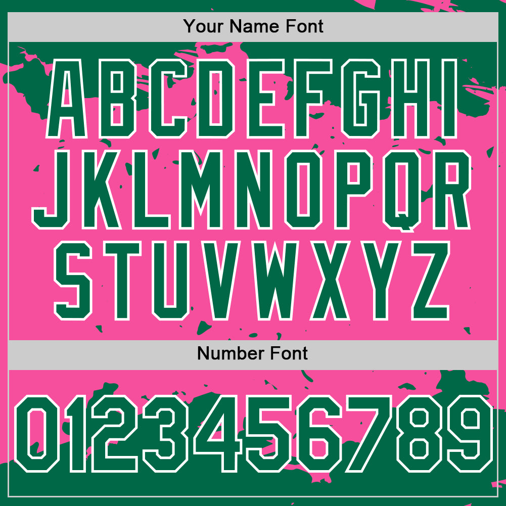 Custom Pink Kelly Green-White Splash Art 3D Pattern Design Bomber Full-Snap Varsity Letterman Hoodie Jacket