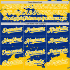 Custom Royal Yellow-White Splash Art 3D Pattern Design Bomber Full-Snap Varsity Letterman Hoodie Jacket