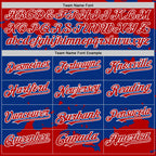 Custom Royal Red-White Splash Art 3D Pattern Design Bomber Full-Snap Varsity Letterman Hoodie Jacket