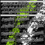 Custom Black Neon Green-White Splash Art 3D Pattern Design Bomber Full-Snap Varsity Letterman Hoodie Jacket