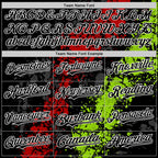 Custom Black Red Neon Green-White Splash Art 3D Pattern Design Bomber Full-Snap Varsity Letterman Hoodie Jacket