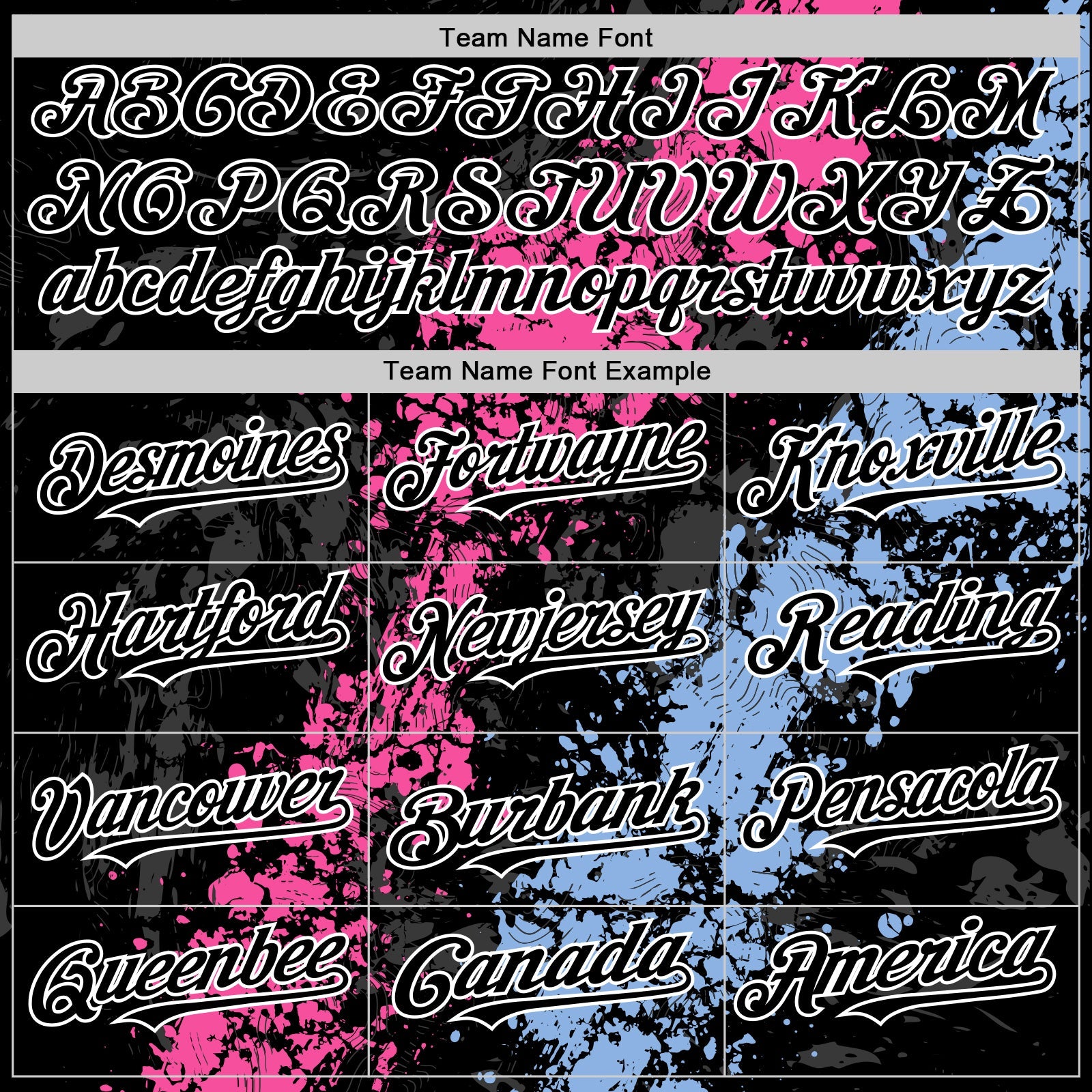 Custom Black Pink Light Blue-White Splash Art 3D Pattern Design Bomber Full-Snap Varsity Letterman Hoodie Jacket