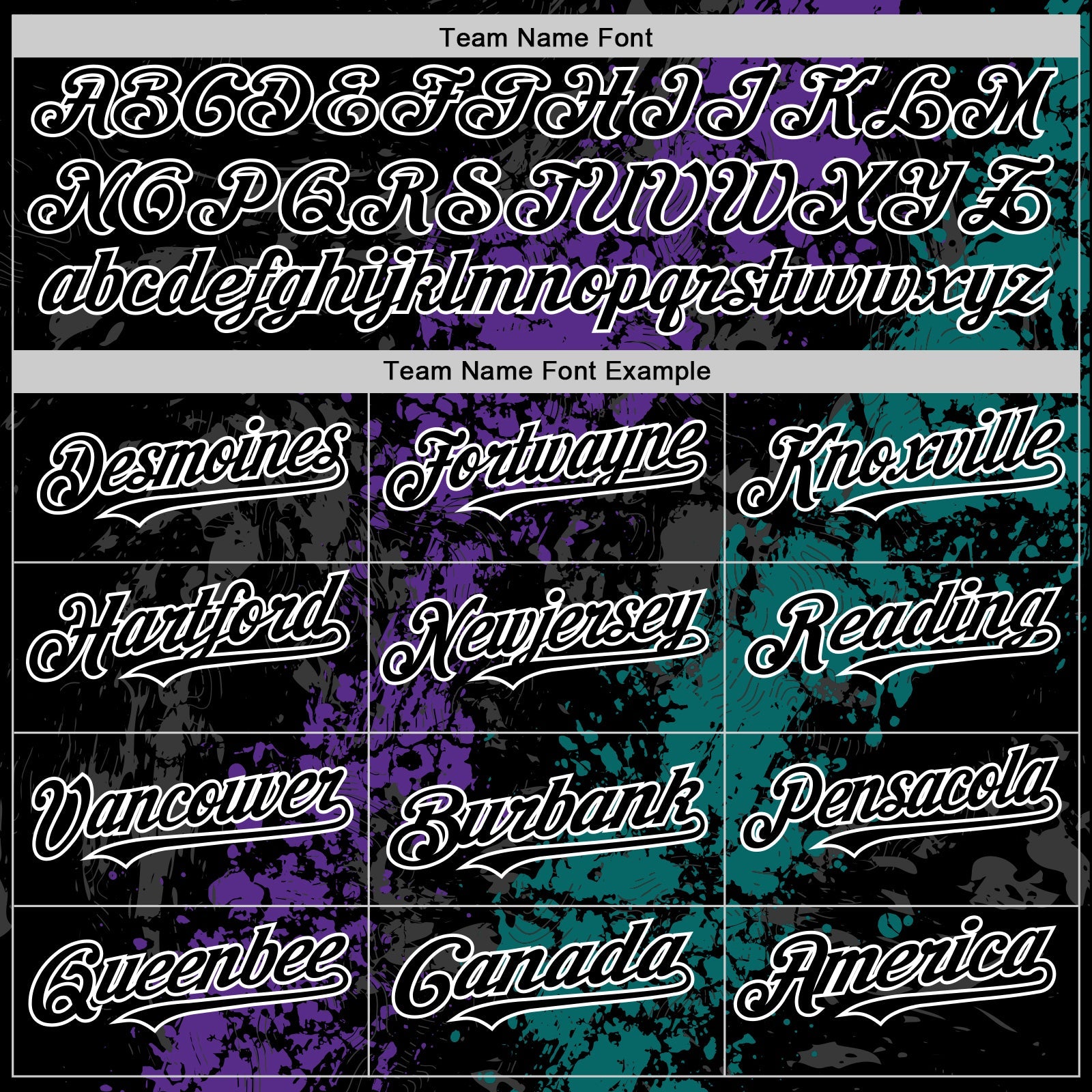 Custom Black Purple Teal-White Splash Art 3D Pattern Design Bomber Full-Snap Varsity Letterman Hoodie Jacket