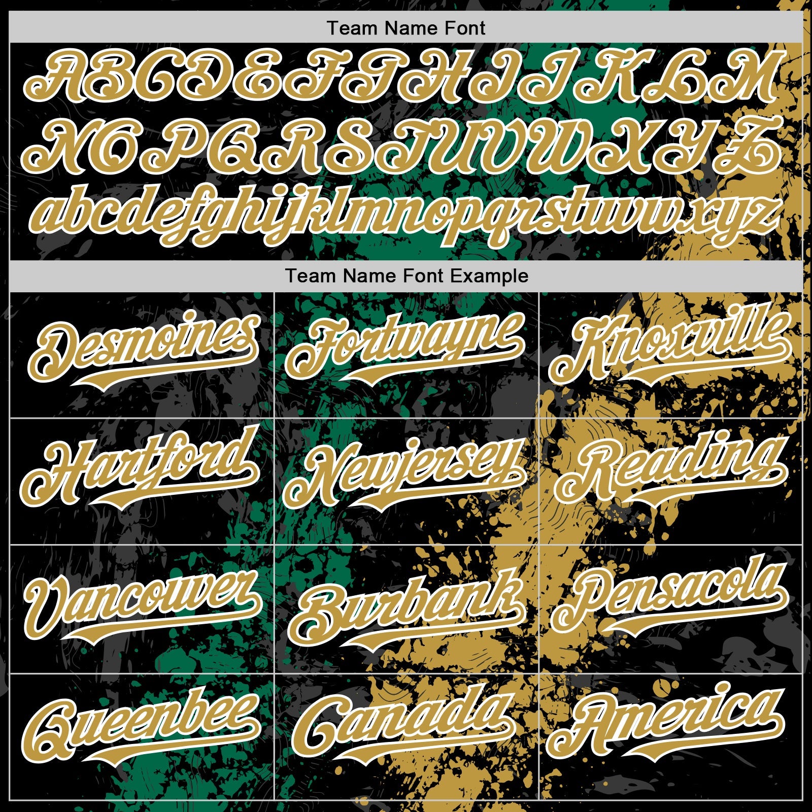 Custom Black Old Gold Kelly Green-White Splash Art 3D Pattern Design Bomber Full-Snap Varsity Letterman Hoodie Jacket