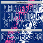 Custom Royal Pink-White Splash Art 3D Pattern Design Bomber Full-Snap Varsity Letterman Hoodie Jacket