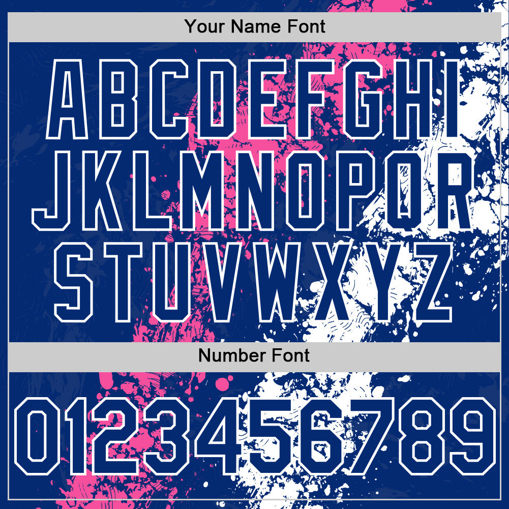 Custom Royal Pink-White Splash Art 3D Pattern Design Bomber Full-Snap Varsity Letterman Hoodie Jacket