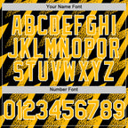Custom Black Gold-White Zigzag Shape 3D Pattern Design Bomber Full-Snap Varsity Letterman Hoodie Jacket