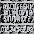 Custom Black Gray-White Zigzag Shape 3D Pattern Design Bomber Full-Snap Varsity Letterman Hoodie Jacket