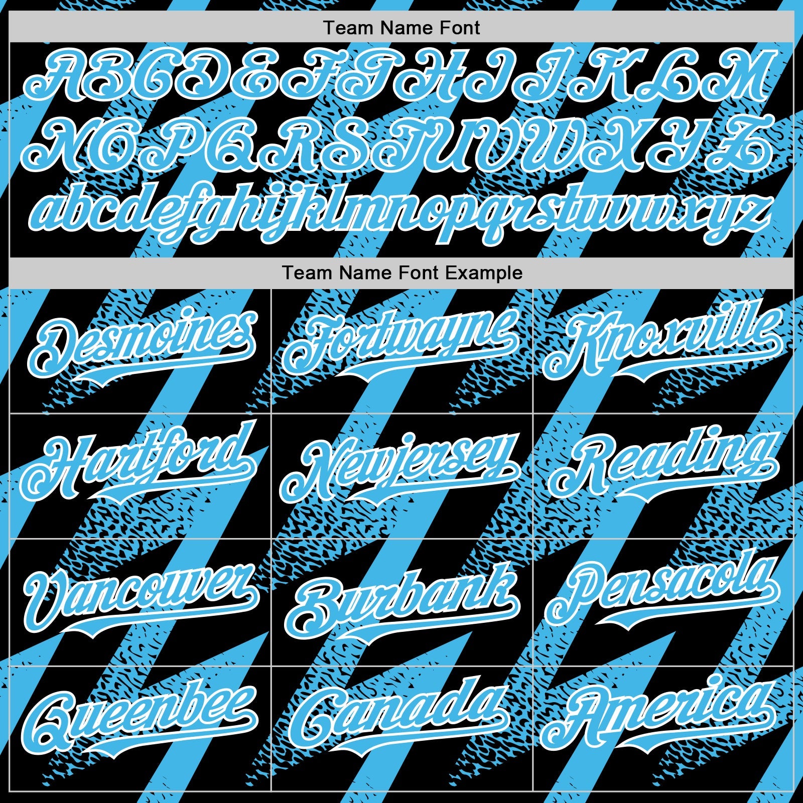 Custom Black Sky Blue-White Zigzag Shape 3D Pattern Design Bomber Full-Snap Varsity Letterman Hoodie Jacket