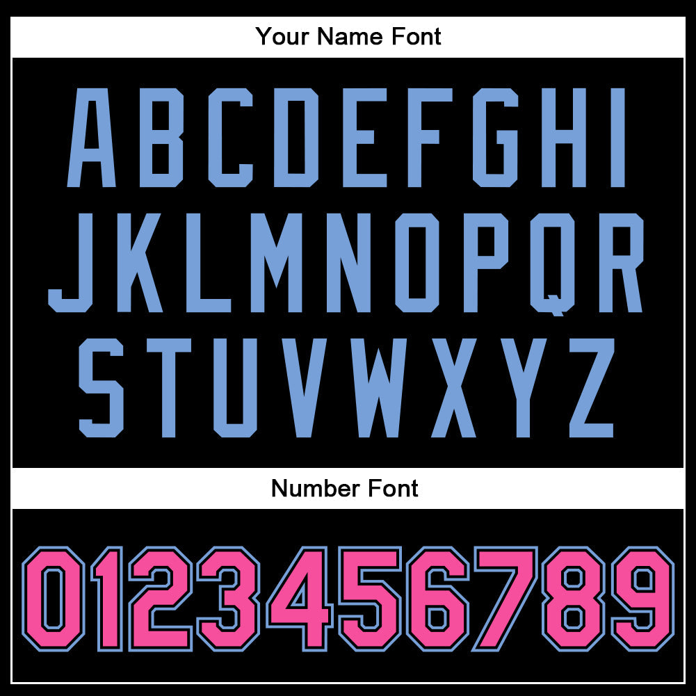 Custom Black Pink-Light Blue Bomber Full-Snap Varsity Faux Leather Letterman Jacket